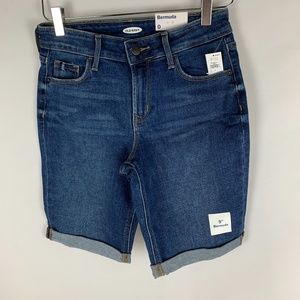 sold out High-Waisted Cuffed Bermuda Jean Shorts